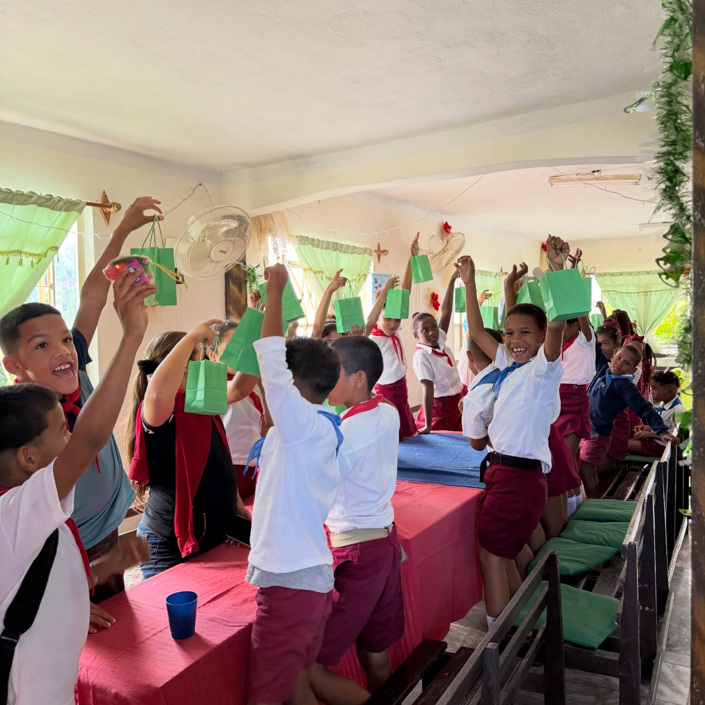 Casa de Oración missions trip with children celebrating together